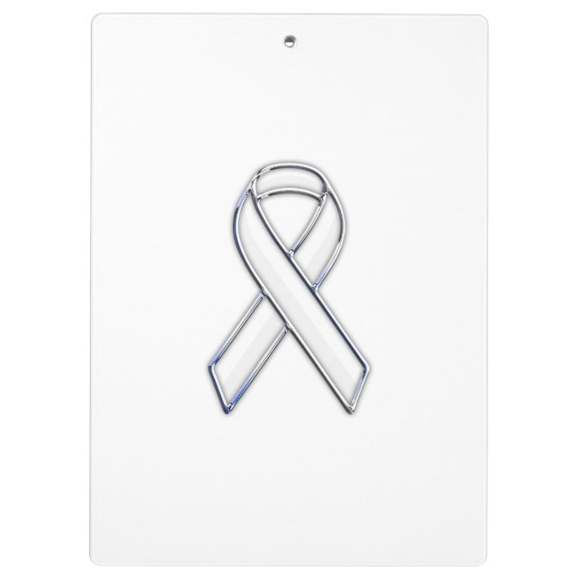 Porte-bloc Style Chrome White Ribbon Sensibilisation (Dos)