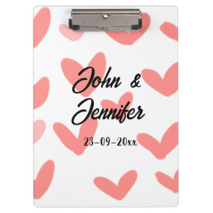 Porte-bloc style de texte minimal simple blanc mariage cœur r