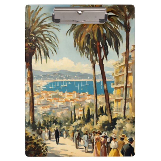Porte-bloc Style vintage Cannes Français Aquarelle (Devant)