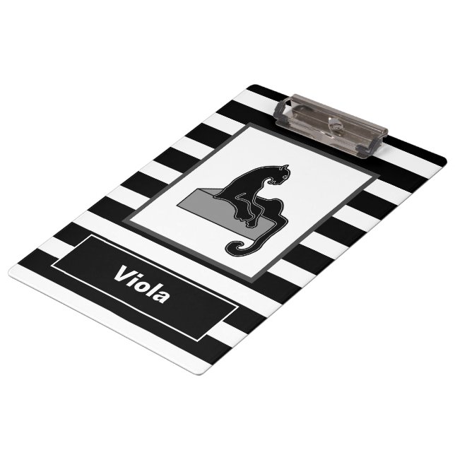 Porte-bloc Stylish Black Panther Cat White (Incliné)