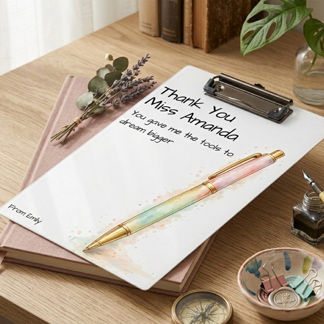 Porte-bloc Stylo aquarelle Cadeau d'appréciation pour enseign (Créateur téléchargé)