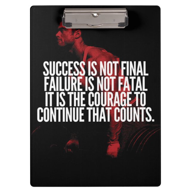 Porte-bloc Succès, échec et courage. Motivation de l'entraîne (Devant)