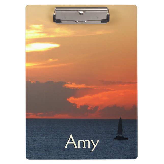 Porte-bloc Sunset Clouds and Sailboat Seascape (Devant)