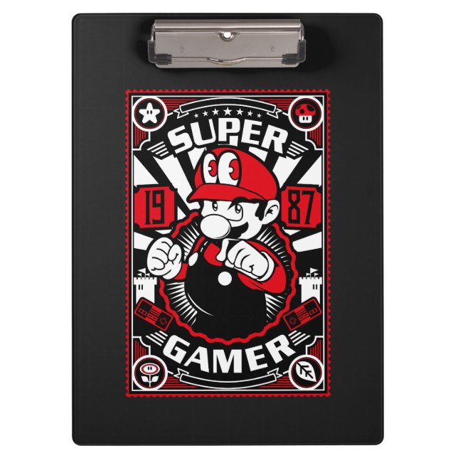 Porte-bloc Super Gamer Jeux Rétro (Devant)