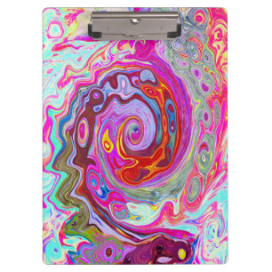 Porte-bloc Super rétro rose chaud et bleu tourbillon Abstrait