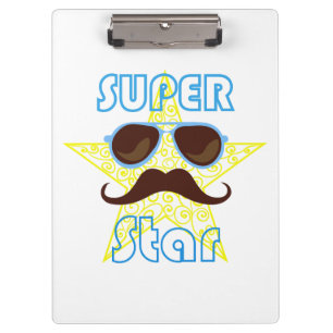 Porte-bloc Super Star avec lunettes de soleil et moustache