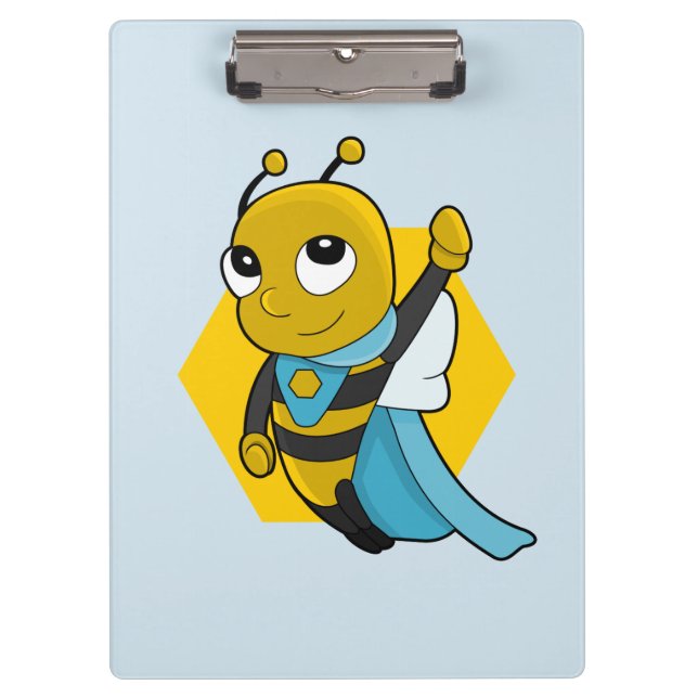 Porte-bloc Superhero bee cartoon clipboard (Devant)