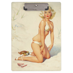 Porte-bloc Sur la plage Retro Pin-up Girl