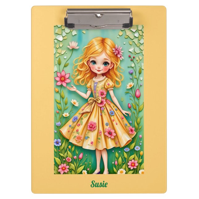 Porte-bloc SUSIE ~ Petite fille ~ (Devant)