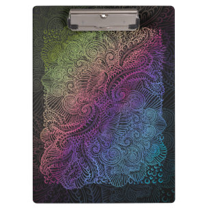 Porte-bloc Swirl prismatique   Arc-en-ciel Fractal Feather Ar
