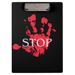 Porte-bloc Symbole d'avertissement « STOP » avec empreinte de