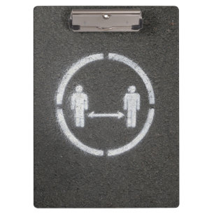 Porte-bloc Symbole de distance sociale