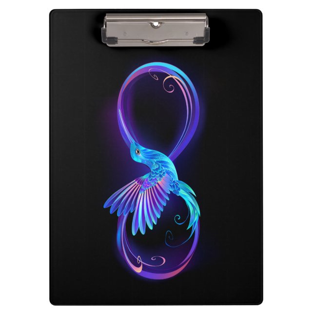 Porte-bloc Symbole de Neon Infinity par Glowing Hummingbird (Devant)