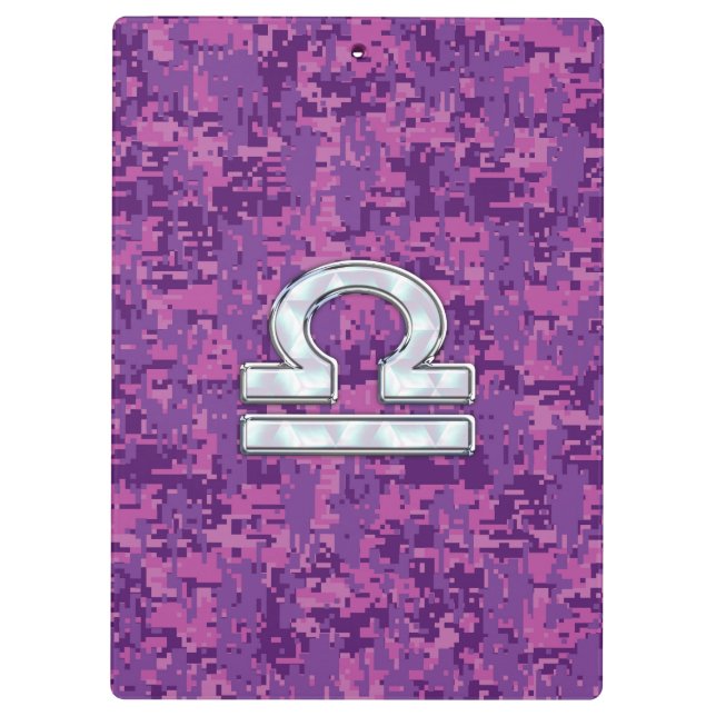 Porte-bloc Symbole du Zodiaque de Libra sur Camo numérique Fu (Dos)