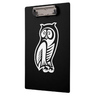 Porte-bloc Symbole hibou blanc