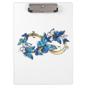 Porte-bloc Symbole infini de papillons Morpho bleus