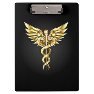 Porte-bloc Symbole Polygonal Or Caduceus