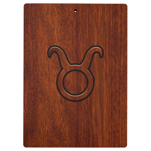 Porte-bloc Symbole Taurus Zodiac en Mahogany Style imprimé (Dos)