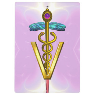 Porte-bloc SYMBOLE VÉTÉRINAIRE DE CADUCE D'OR / Lilac rose