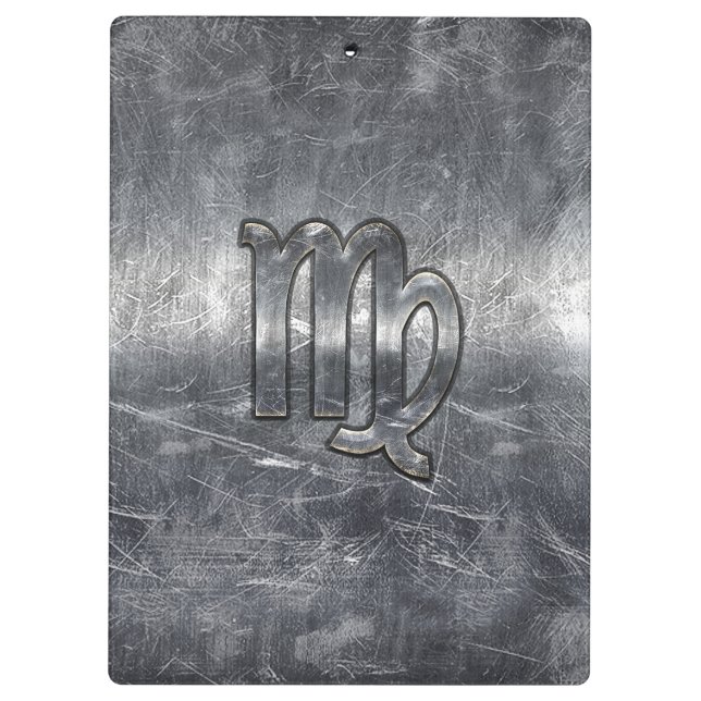 Porte-bloc Symbole Virgo Zodiac Grunge Argent Style désaffect (Dos)