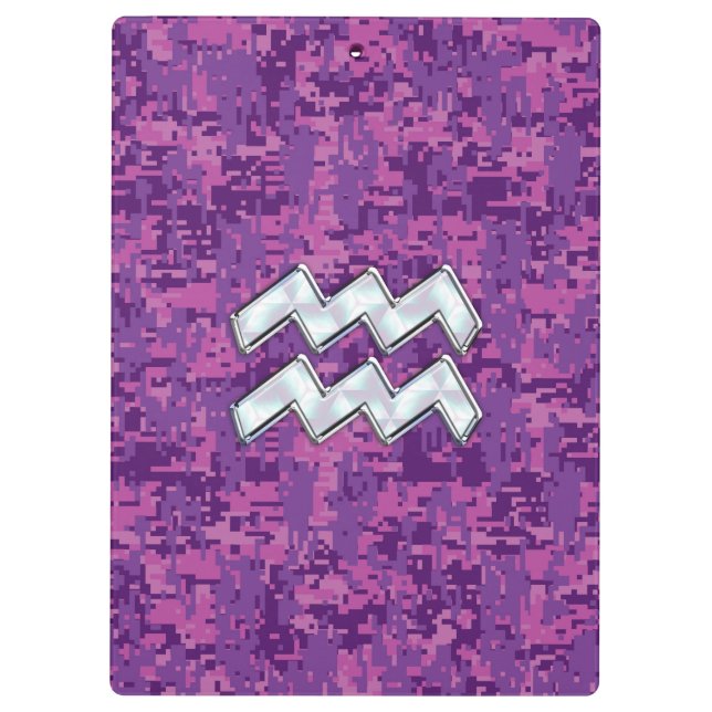 Porte-bloc Symbole Zodiaque Aquarius sur camo numérique fuchs (Dos)