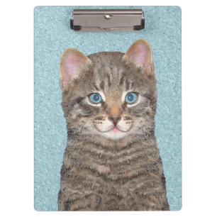 Porte-bloc Tabby Gris Peinture Chat - Cute Original Art Chat