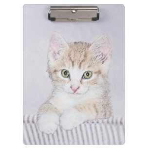 Porte-bloc Tabby Orange Kitten Peinture - Art Chat original