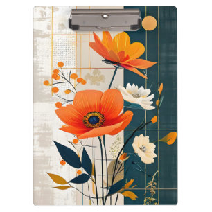 Porte-bloc Tableau de fleurs sur support mixte