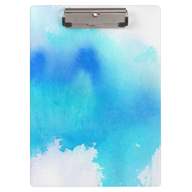 Porte-bloc Tache bleue, peint à la main abstrait d'aquarelle (Devant)