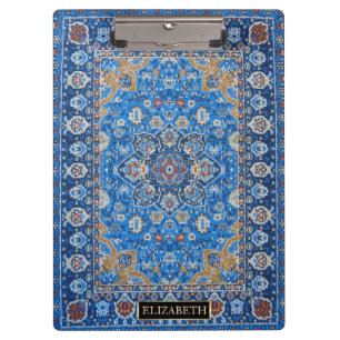 Porte-bloc Tapis persan turc bleu oriental antique