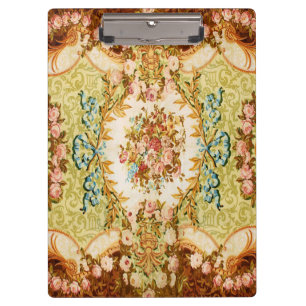 Porte-bloc Tapisserie florale baroque victorienne rose