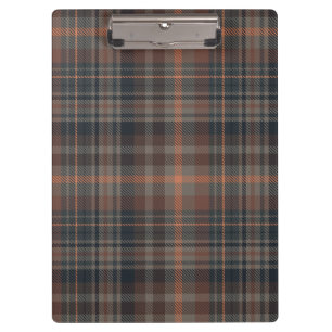 Porte-bloc Tartan à carreaux de bois de terre sombre