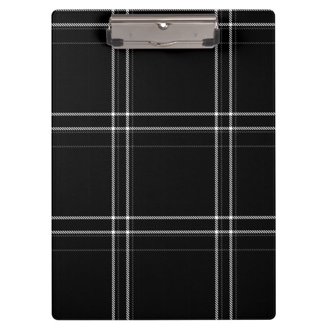 Porte-bloc Tartan noir et blanc (Devant)