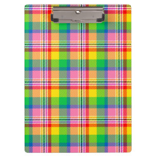 Porte-bloc Tartan vert rose