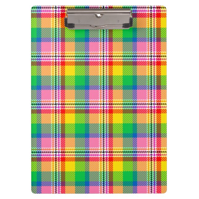 Porte-bloc Tartan vert rose (Devant)