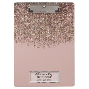 Porte-bloc Taupe Rouge à Joues Rose Or Bronze Paillettes Casc