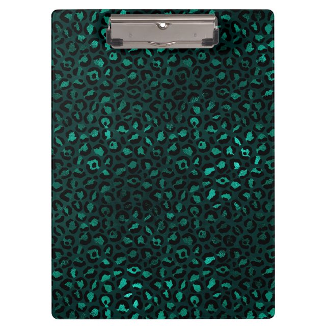 Porte-bloc Teal et Gold Série Léopard Design 4 (Devant)