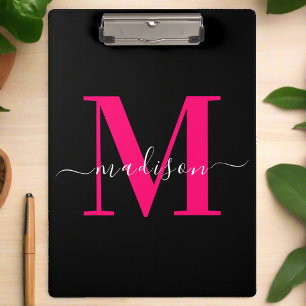 Porte-bloc Tendance Bold Rose Chaude & Monogramme Féminin Noi