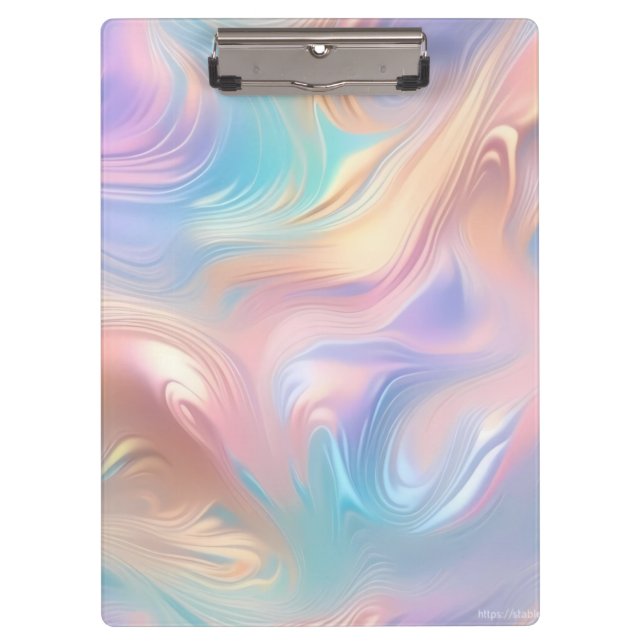 Porte-bloc Tendance pastel rose bleu jaune abstrait vagues (Devant)