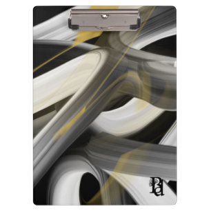 Porte-bloc Tendance Presse-papiers Art Abstrait Noir Blanc Or
