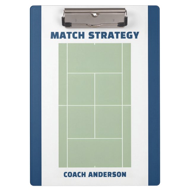 Porte-bloc Tennis Coach Name Tactical Court Match Strategy (Devant)