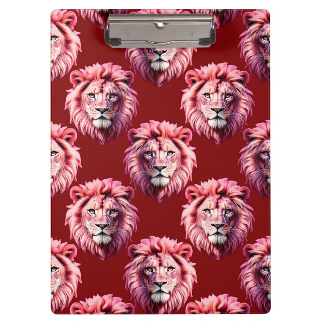 Porte-bloc Tête de lion rose bordeaux Design  (Devant)