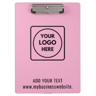 Porte-bloc Texte de logo rose blush Entreprise presse-papiers