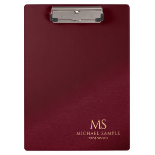 Porte-bloc Texte de nom en or Monogramme Modèle personnalisé