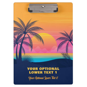 Porte-bloc Texte personnalisé Coucher de soleil sur l'île tro