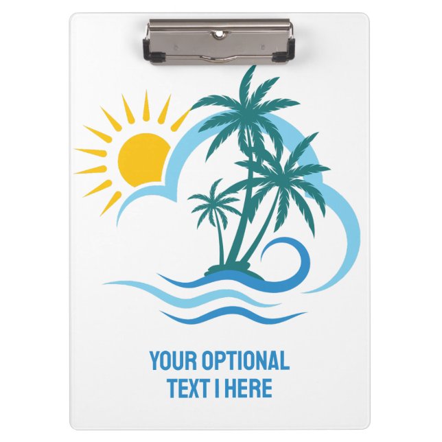 Porte-bloc Texte personnalisé Îles tropicales (Devant)