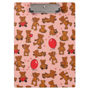 Porte-bloc Texture avec le nounours, coeurs