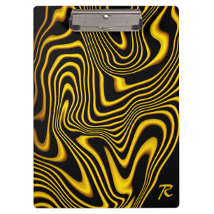 Porte-bloc Texture de tourbillons dorés jaunes personnalisés