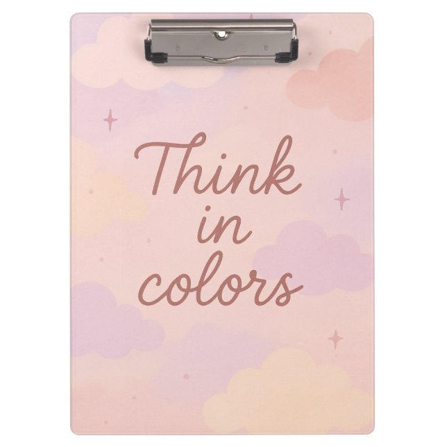 Porte-bloc Think in Colors – Pastel Aesthetic Motivational  (Devant)