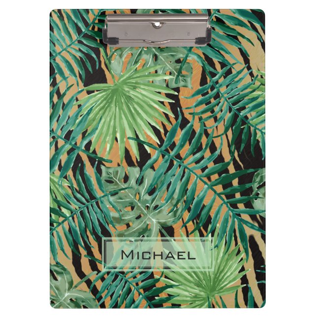 Porte-bloc Tiger Stripes Jungle Camouflage Personalised (Devant)
